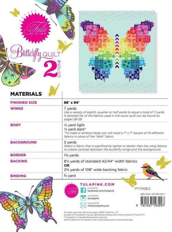Tula Pink "Butterfly Quilt 2nd Edition" Anleitung, Artikelnummer 3426